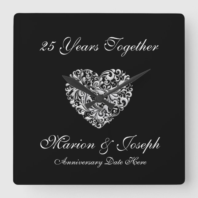 25th Anniversary GIFT Wall Clock (Front)