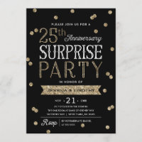 25th Anniversary Glitter Confetti Surprise Party