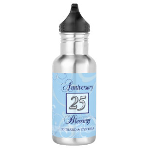 25th Anniversary in Blue and Silver 532 Ml Water Bottle