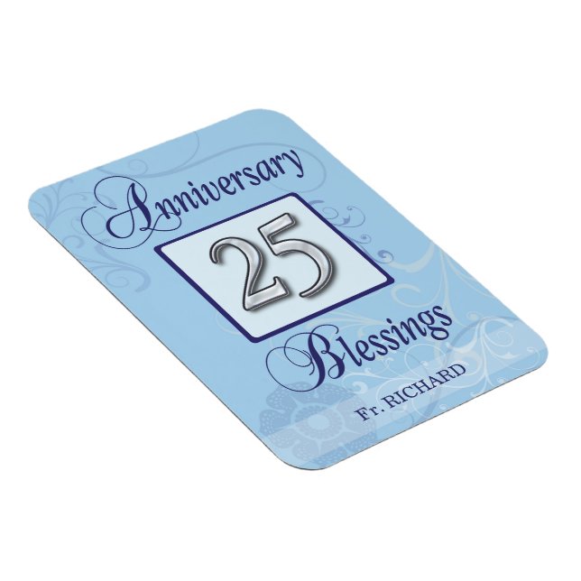 25th Anniversary in Blue and Silver Magnet (Right Side)