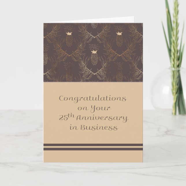 25th Anniversary in Business, Elegant Design Card (Front)