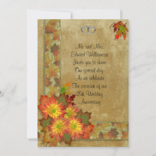 25th Anniversary invitation Autumn Fall theme