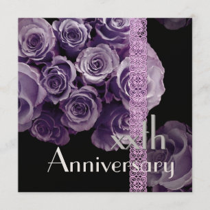 25th Anniversary Invitation - LILAC PURPLE Roses