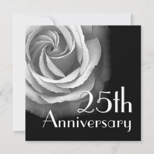 25th Anniversary Invitation - SILVER Rose