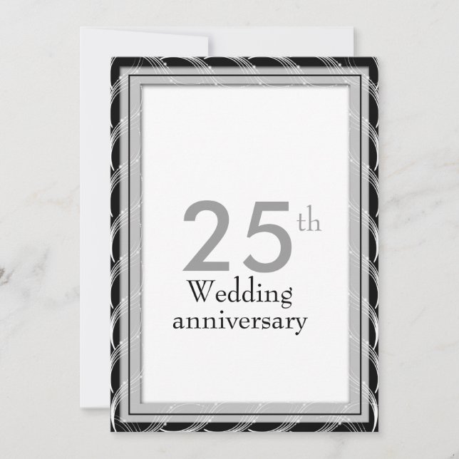 25th Anniversary Invitations - Silver (Front)