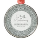25th Anniversary Keepsake Faux Silver Glitter