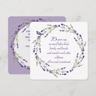 25th Anniversary Lavender Wreath Invitation