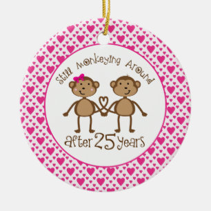 25th Anniversary Monkey Love Ornament