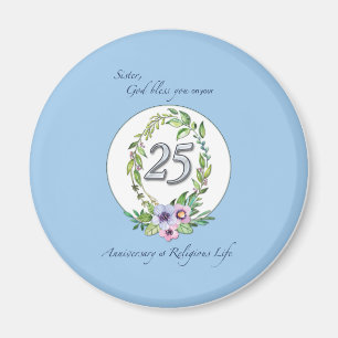 25th Anniversary of Catholic Nun Wreath and Silver Magnet