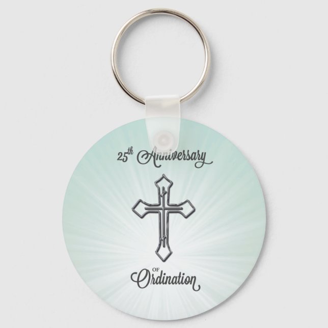 25th Anniversary of Ordination, Round, Gift Key Ring (Front)