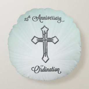 25th Anniversary of Ordination, Round, Gift Round Cushion