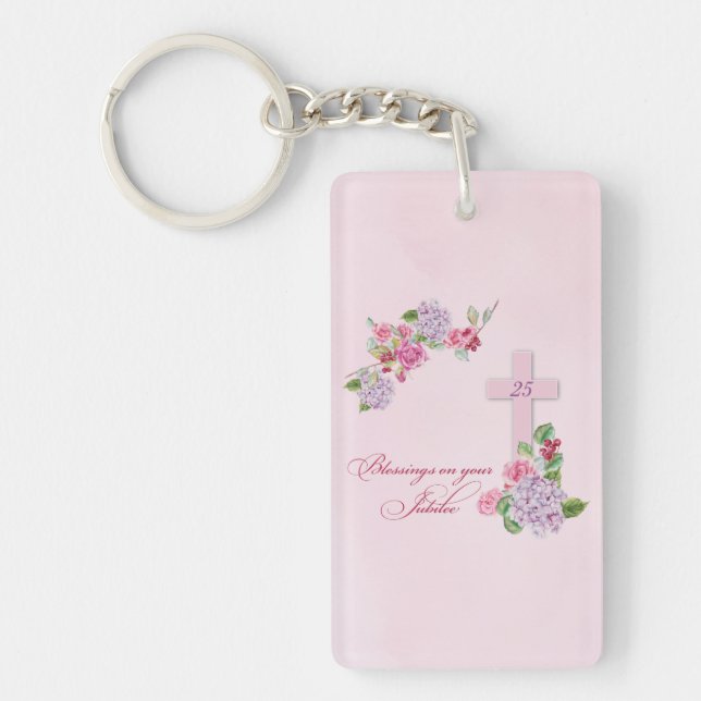 25th Anniversary of Religious Life Catholic Nun Key Ring (Front)