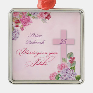 25th Anniversary of Religious Life Catholic Nun Metal Ornament