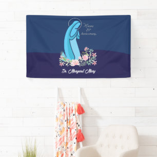 25th Anniversary of Religious Life Nun Pink Flower Banner