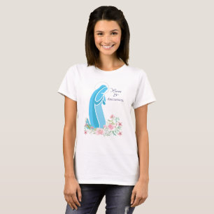 25th Anniversary of Religious Life Nun Pink Flower T-Shirt