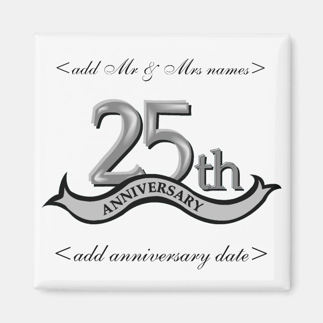 25th Anniversary Party Favours Magnet (Front)