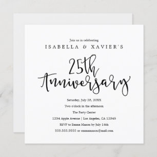 25th Anniversary   Party Invitation
