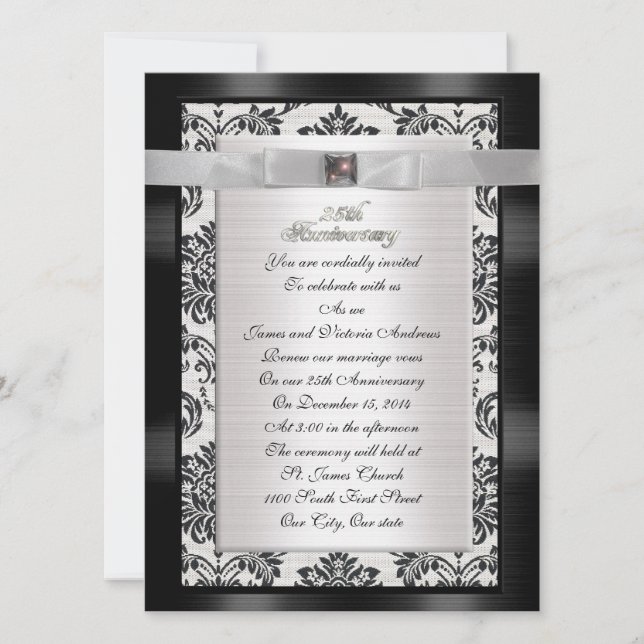 25th Anniversary party invitation large size (Front)