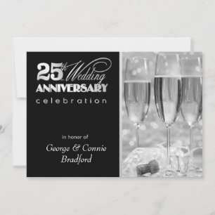 25th Anniversary Party Invitations - Personalised