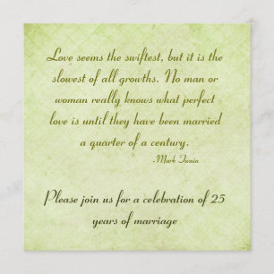 25th anniversary party-Mark Twain Quote Invitation