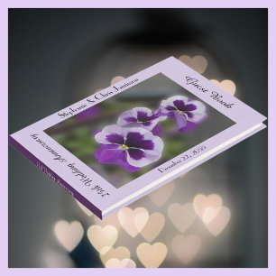 25th Anniversary Party, Name, Purple Flowers Guest Book