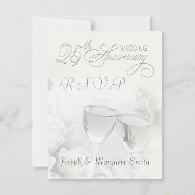 25th Anniversary Party - RSVP Reply Cards (Front)