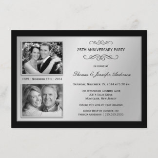 25th Anniversary Past & Present Photo Invitations