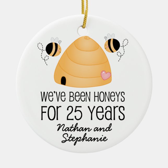 25th Anniversary Personalised Ornament Gift (Front)