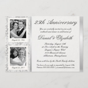 25th Anniversary - Photo Invitations - Then & Now
