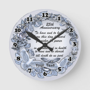 25th Anniversary Round Clock