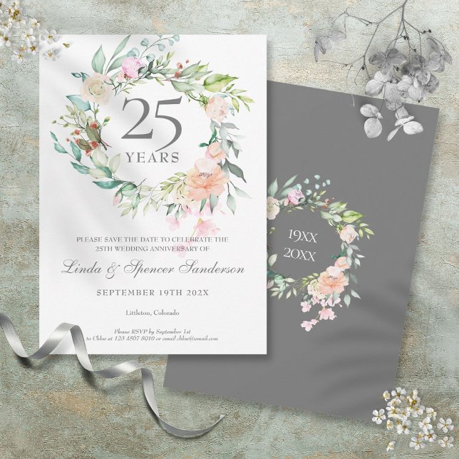 25th Anniversary Save the Date Roses Garland  (25th Anniversary Save the Date Roses Garland)