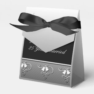 25th Anniversary Silver and Black Favour Box