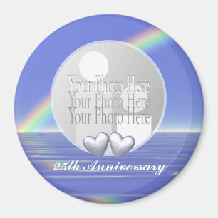 25th Anniversary Silver Hearts (photo frame) Magnet