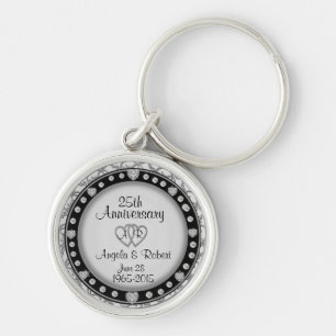 25th Anniversary Silver Keychain