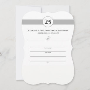 25th Anniversary Silver Monogram Card