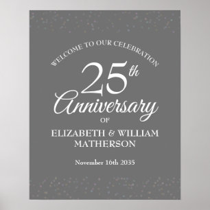 25th Anniversary Silver Stardust Welcome Sign