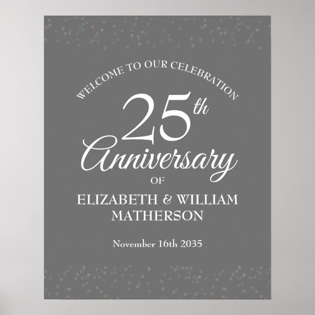 25th Anniversary Silver Stardust Welcome Sign (Front)