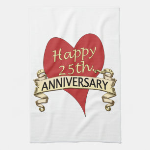 25th. Anniversary Tea Towel