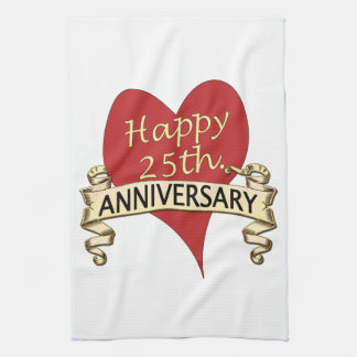 25th. Anniversary Tea Towel