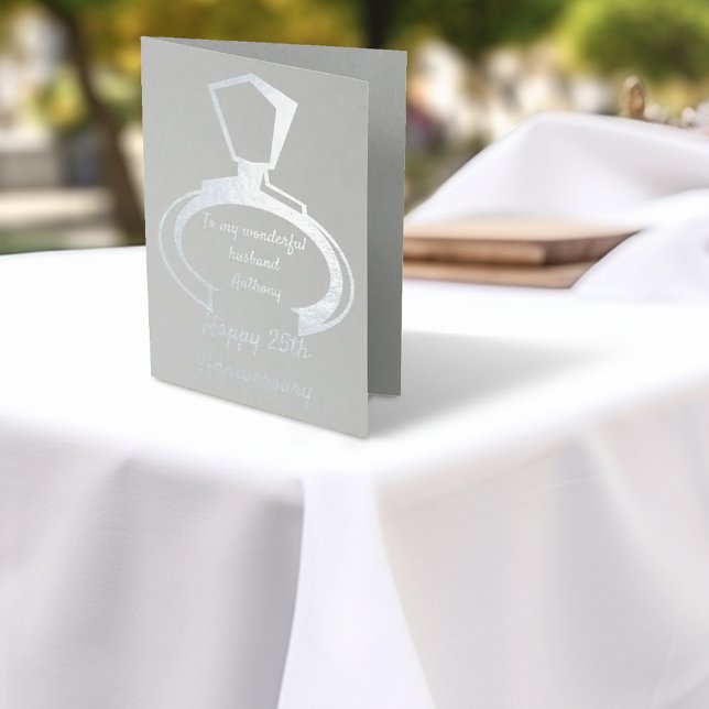 25th Anniversary To Husband Foil Card (Creator Uploaded)