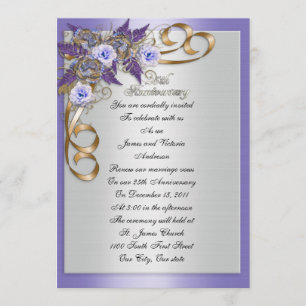 25th Anniversary vow renewal elegant floral Invitation