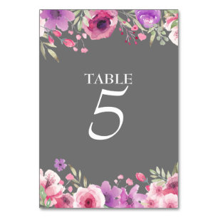 25th Anniversary Watercolour Roses Table Number