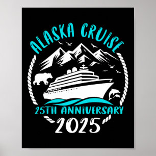 25th Anniversary Wedding Alaska Cruise 2025 Couple Poster