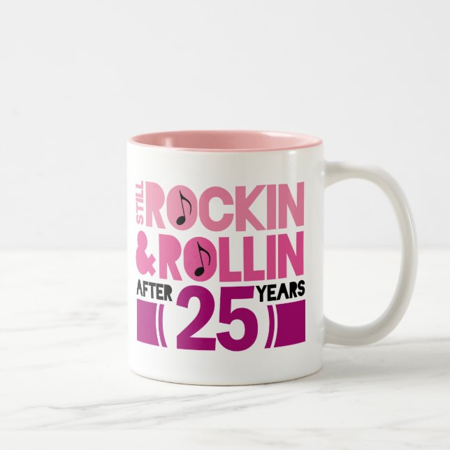25th Anniversary Wedding Gift Two-Tone Coffee Mug (Right)