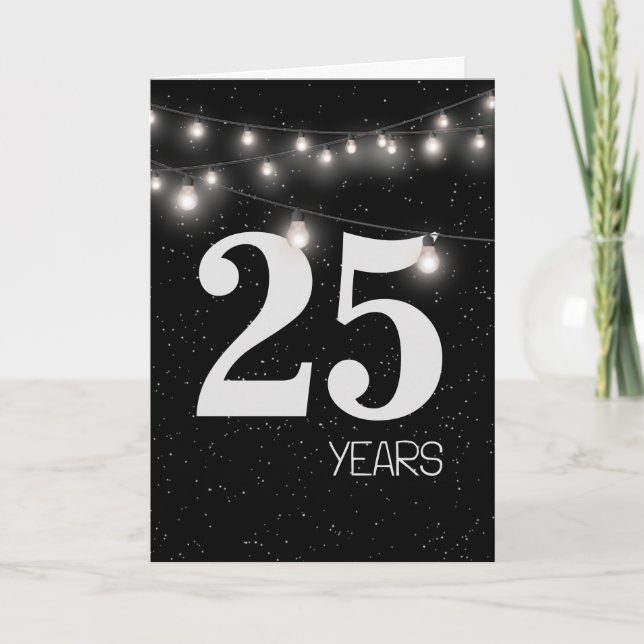 25th Anniversary with Lights and Stars   Card (Front)