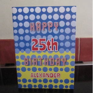 25th Birthday add name circles pattern Card
