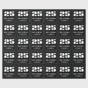 25th Birthday: Art Deco Inspired Look "25" & Name Wrapping Paper