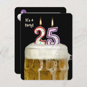25th Birthday Beer Party Invitation
