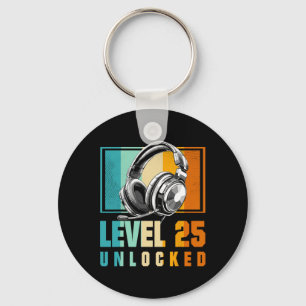 25th Birthday Boy Video Gamer Level 25 Unlocked Bo Key Ring