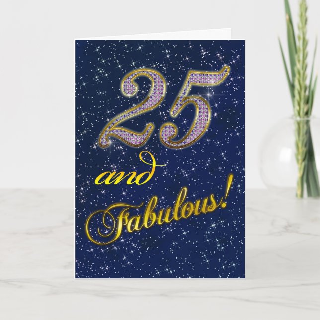 25th birthday for someone Fabulous Card (Front)